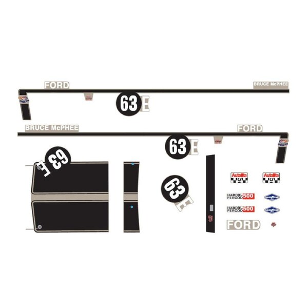 DDA 1:24 Scale #63E XW Ford Bathurst Decal Kit Accessory