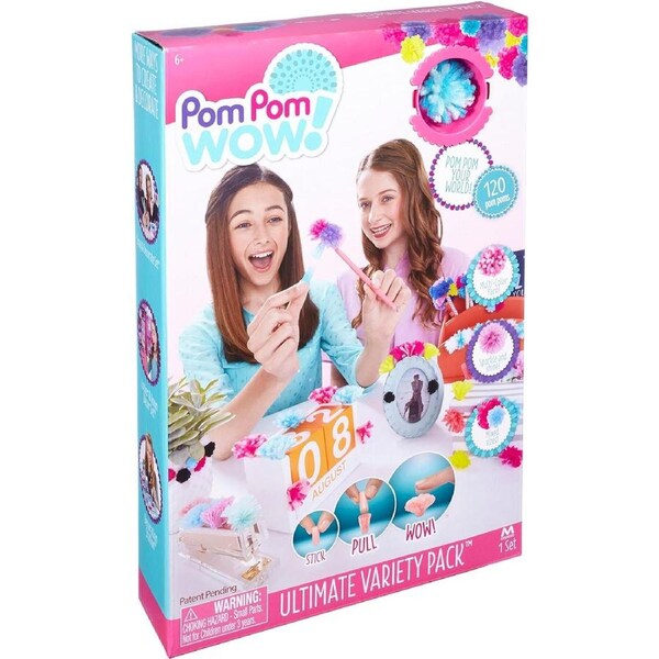 Spin Master Pom Pom Wow Ultimate Variety Pack 120 Pom 135 Dots Kids Craft Kit
