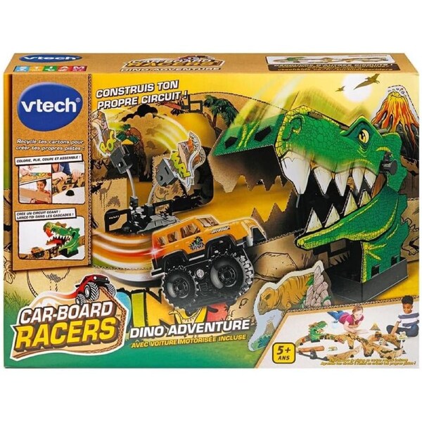 VTech Dino Adventure Track Set with Car Recyclable Cardboard Toy Gift