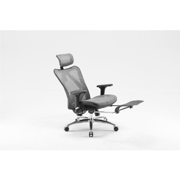 Sihoo M57 Ergonomic Office Chair with built-in footrest Grey Mesh