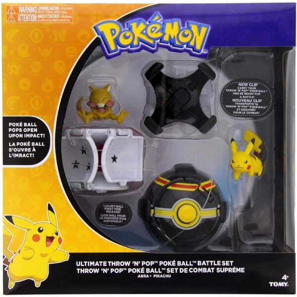 Pokemon Ultimate Throw N Pop Battle Set with 2 Balls and Figures Kids Age 4 Up