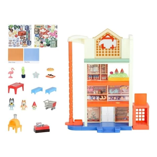 Bluey Hammerbarn Shopping Playset 22" Tall with Figures, Lights & Sounds