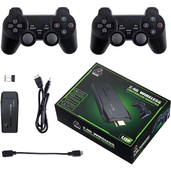 128G 40000+ 4K HDMI TV Video Game Stick Retro Gaming Console w/ 2 Remote Controller