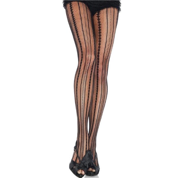 Vintage Pinstripe Net Pantyhose