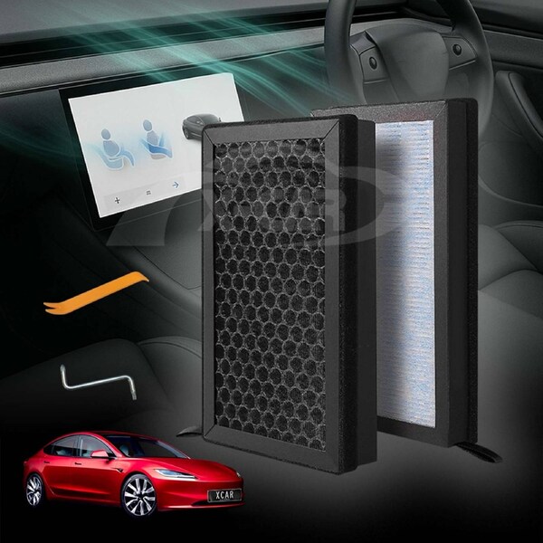 Cabin Air Filter HEPA Activated Carbon Charcoal For Tesla Model 3 Highland 2023-Onwards Air Intake Filter Accessories Replacement 2 Pack