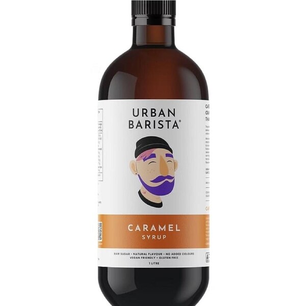 Urban Barista Caramel Syrup 1L – Natural, Rich & Clean-Label Sweetness