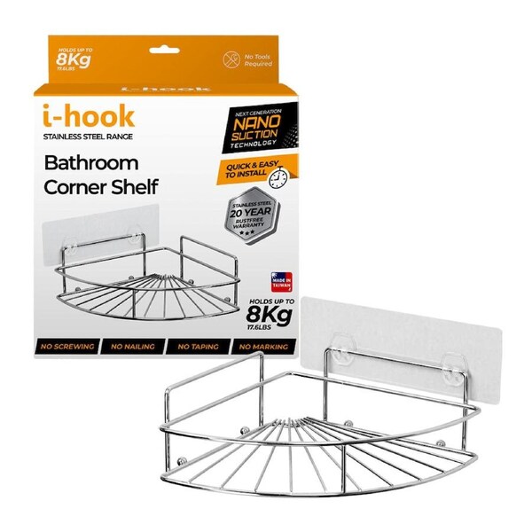 i-hook Bathroom Corner Shelf