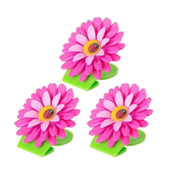 Vigar Flower Power Pink Magnet Clip 3pc