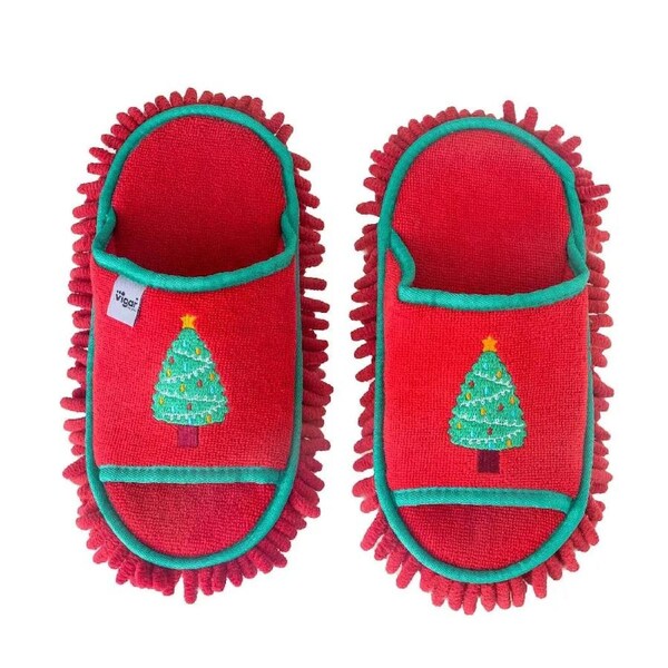 Christmas Tree Microfibre Cleaning Slippers