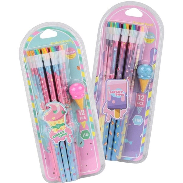 12 Student HB Pencils Sweet Time Series (1 Pack Only)