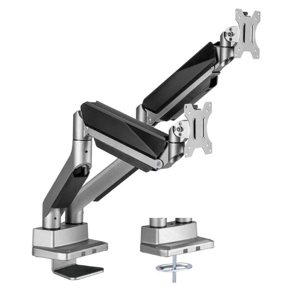 Mbeat activiva Heavy Duty Dual Monitor Screen Gas Spring Monitor Arm Support:For monitors 17”-35’’, each up to15kg. Integrated 180° Rotation