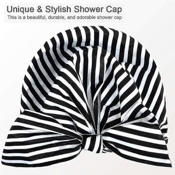 GYFDYM Shower Cap For Women Hair Caps For Shower Reusable Shower Cap For Long Hair Large Turban Shower Cap For Braids Black