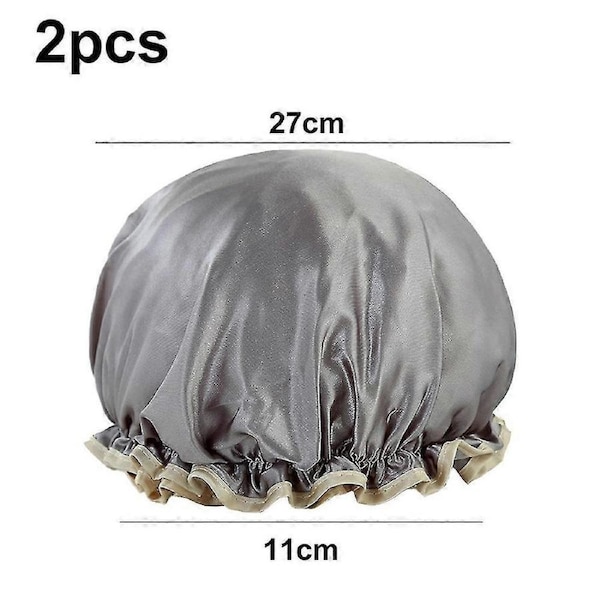 Shower Cap For Women Lined Shower Cap Machine Washable,Gray