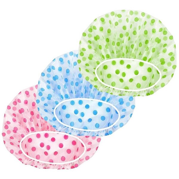 Shower Cap Womens Elastic Shower Cap Waterproof Shower Caps Reusable Shower Caps for Girls Women Ladies Salon (3 Pieces)