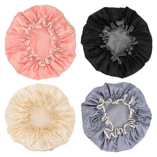 27X27cm Assorted Color Shower Caps 4pcs Household Shower Caps Oilproof Shower Caps Waterproof Shower