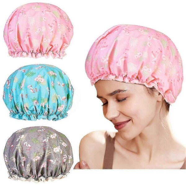 Shower Cap, Ladies Shower Cap, Waterproof Shower Cap Plastic Reusable Shower Cap Elastic