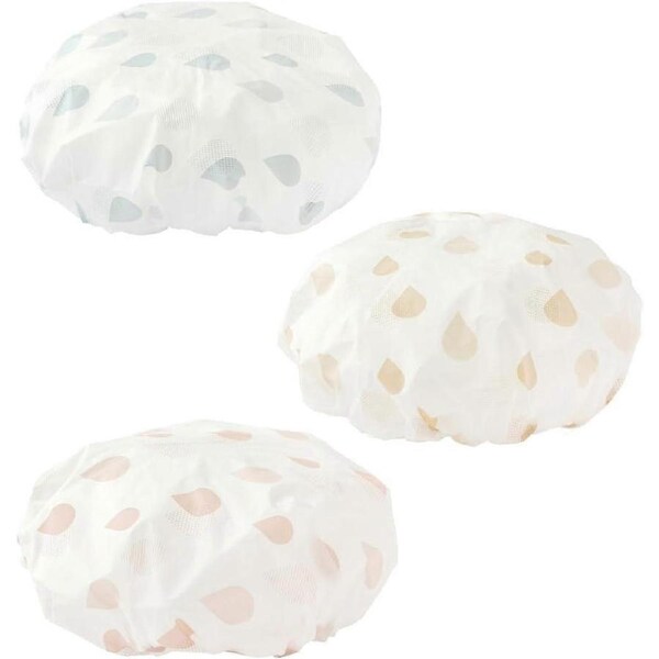 3 Pieces-Reusable Shower Cap-Shower Cap-Waterproof Elastic Shower Cap- Suitable for Home Showers