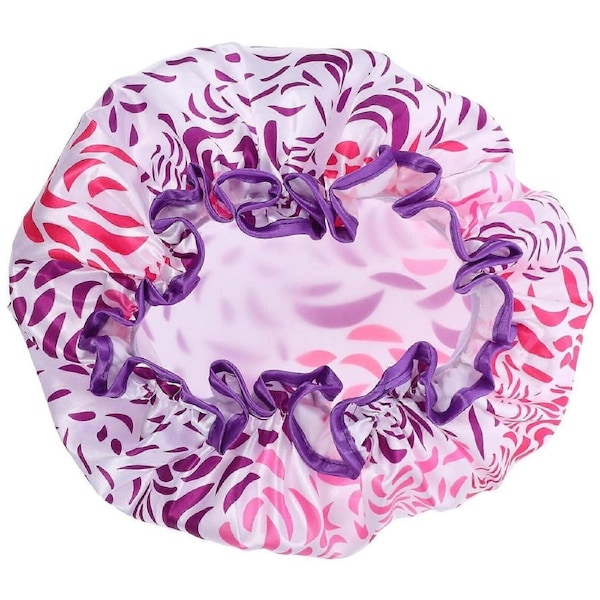 Extra Large Shower Cap Satin Shower Cap Double-layer Shower Cap Women Shower Cap for Long Hair