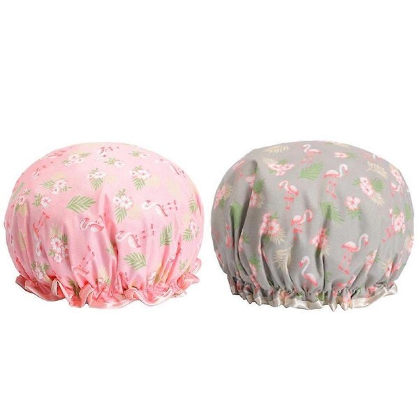 2 Pcs Waterproof Swim Cap Hair Shower Caps Large Shower Cap Shower Hats Adults SPA Cap