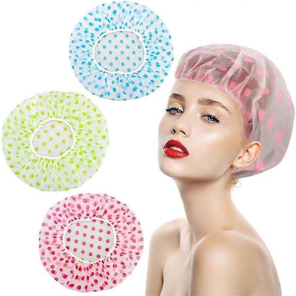 3-piece shower cap, waterproof elastic shower cap, disposable