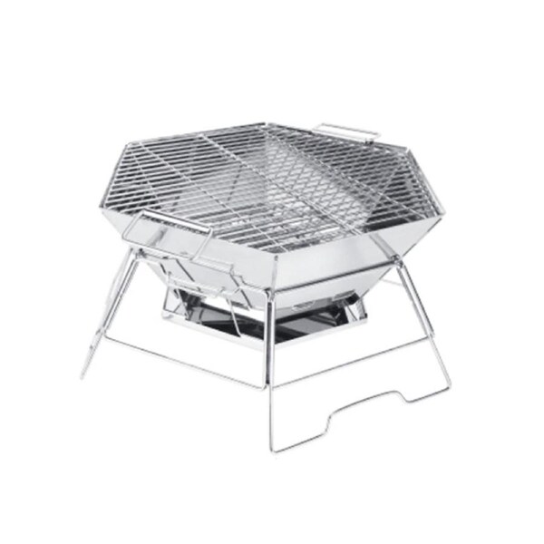 Elore BBQ Grill Foldable Fire Pit Stainless Steel Carrybag Large 19.5”x17.9”