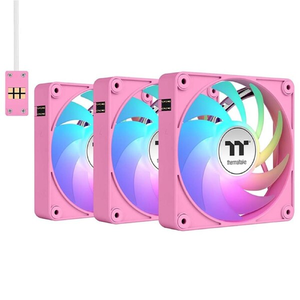 Thermaltake CT140 EX ARGB Standard Blades 140mm PWM Pink Fan - 3 Pack (CL-F221-PL14PK-A)