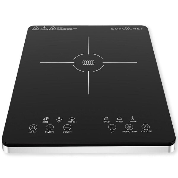 EUROCHEF Induction Cooktop, 2000W, 9 Heat Levels, Fast Electric Portable Cooker, Touch Controls
