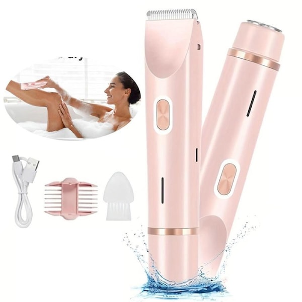 Dual Head Shaver Women, Electric Bikini Trimmer, Wet & Dry Use Hair Removal
