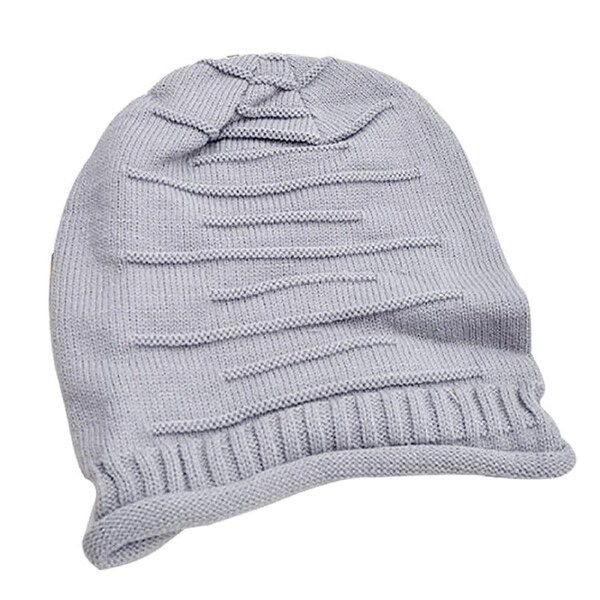 Unisex Crochet Knitted Slouch Oversize Warm Baggy Beanie Hat Women Men Cap Beret Grey