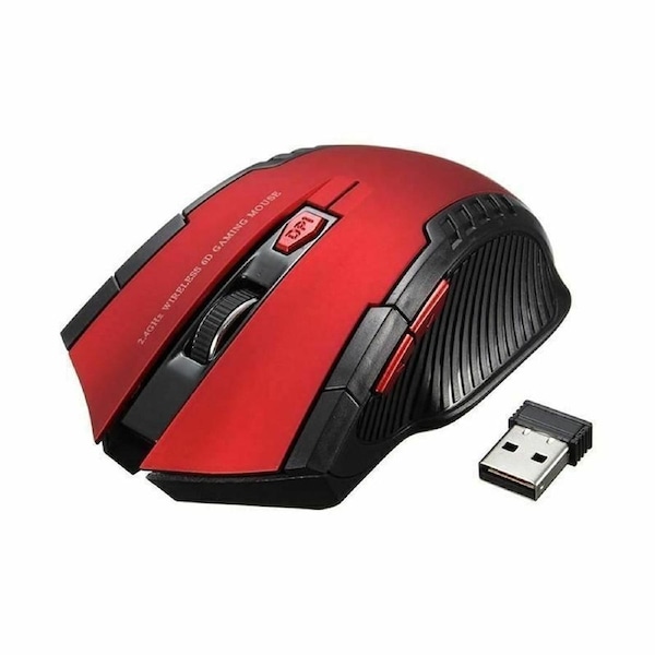 Wireless Gaming Mouse Optical Mice for Laptop PC Computer USB Ergonomic Red