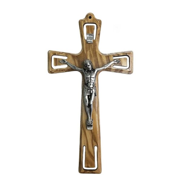 Wooden Wall Crucifix - Olive