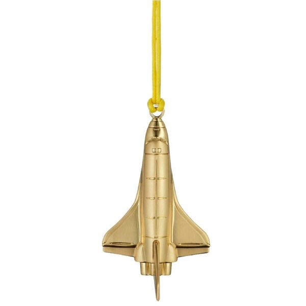 Waterford Golden Rocketship Hanging Ornament