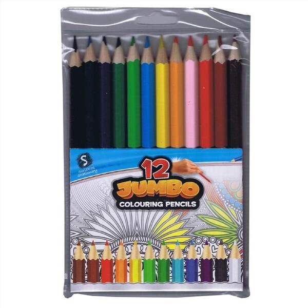 12 Jumbo Pencils in PVC Hangsell