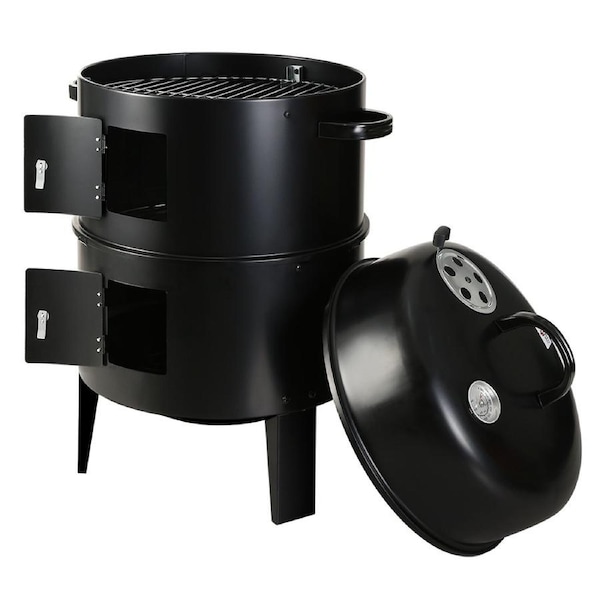 Grillz BBQ Grill Charcoal Smoker Portable Outdoor Kitchen Electric Rotisserie 3-in-1 BBQ Smoker