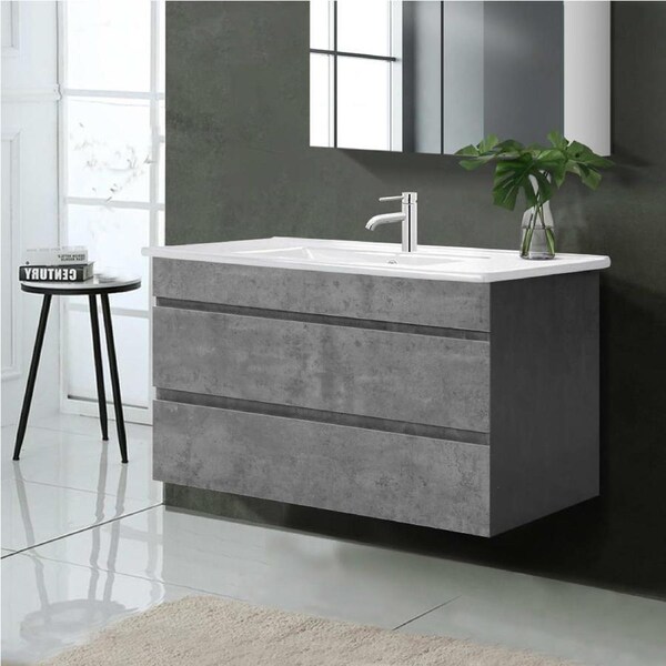 400/600/750/900mm Cefito Vanity Unit Bathroom Cabinet Wash Basin Sink Storage Venus Cement / 900mm