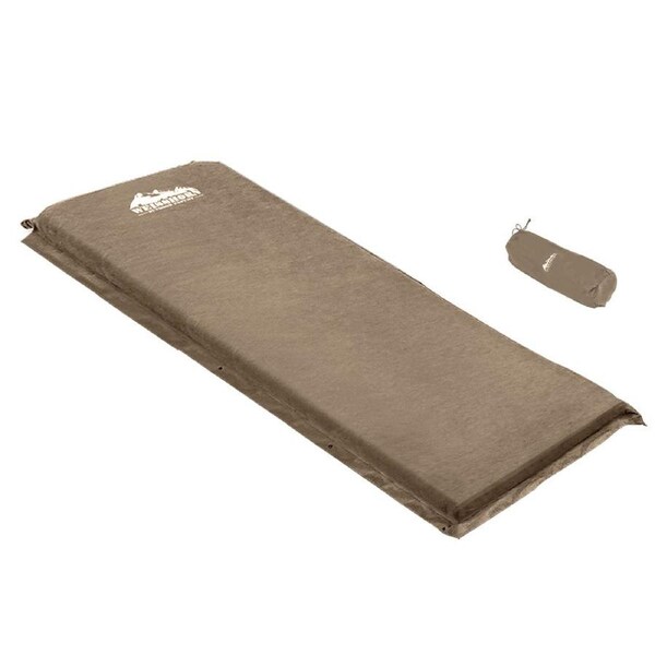 Weisshorn Self Inflating Mattress Camping Sleeping Mat Air Bed Pad Single Double Model 1 - Coffee