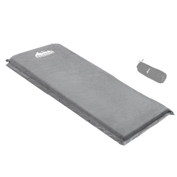 Weisshorn Self Inflating Mattress Camping Sleeping Mat Air Bed Pad Single Double Model 1 - Grey