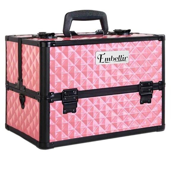 Makeup Case Beauty Cosmetic Travel Organiser Carry Storage Portable Box Embellir Model 3 - Diamond Pink