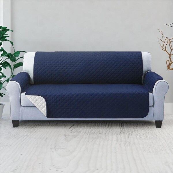 3 Seater Artiss Sofa Cover Couch Covers Quilted Protector Slipcovers 3 Seater - Dark Grey