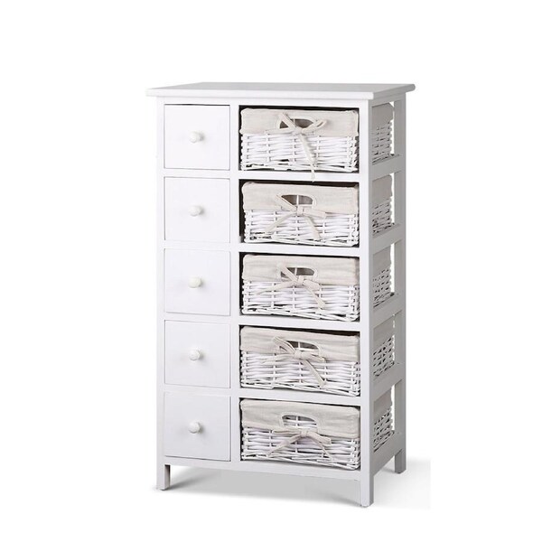 Artiss Chest of Drawers Bedside Tables Dresser Tallboy Storage Cabinet White May