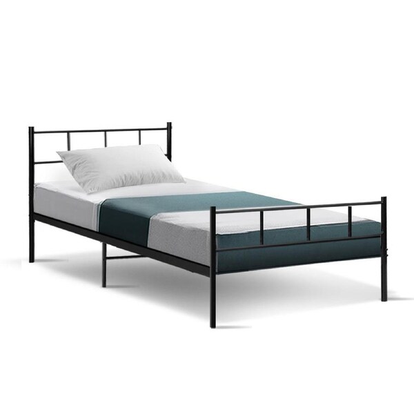 Artiss Metal Bed Frame Queen Double King Single Size Base Platform Bedroom Bed SOL - Single - Black
