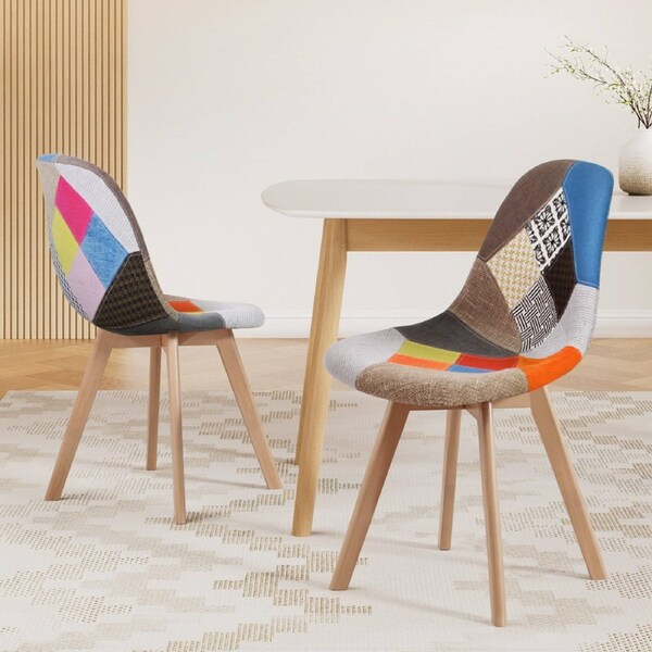 Artiss Dining Chairs Chair Replica Leather Fabric Cafe Set Of 2/4/6/8 Black Chairs X4