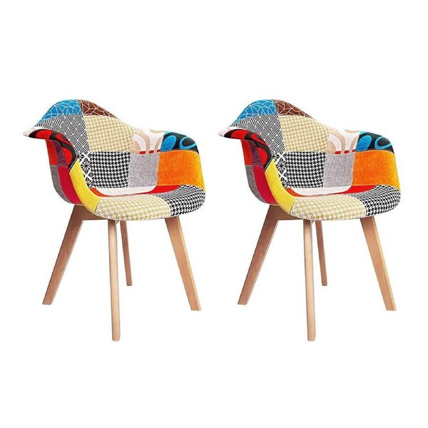 Artiss Dining Chairs Chair Replica Leather Fabric Cafe Set Of 2/4/6/8 Colourful Armchairs X2