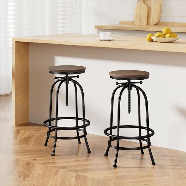 2X Artiss Bar Stool Kitchen Stools Wooden Barstools Chairs Metal Belle