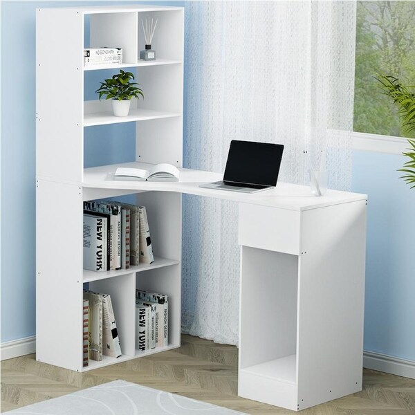 Artiss Corner Computer Desk Home Office Desks Study PC Laptop Table Shelves Milo