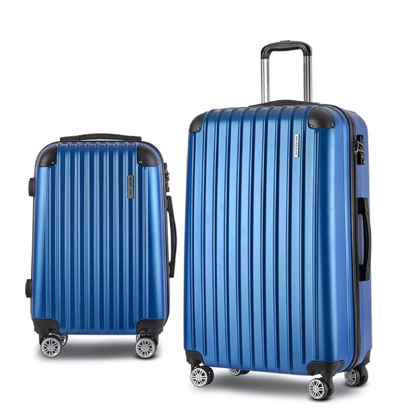 Wanderlite Luggage Set Suitcase Sets 1/2/3pc Carry On TSA Hard Case Lightweight 20in+28in Blue
