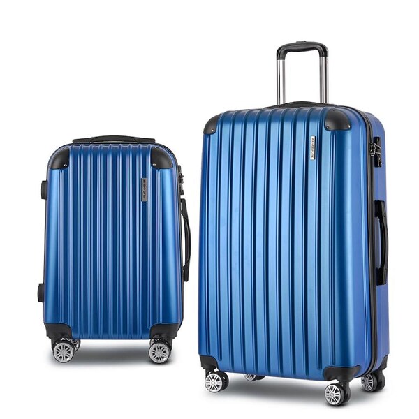 Wanderlite Luggage Set Suitcase Sets 1/2/3pc Carry On TSA Hard Case Lightweight 2SET Blue