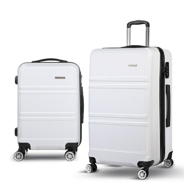 Wanderlite Luggage Set Suitcase Sets 1/2/3pc Carry On TSA Hard Case Lightweight 20+28 White