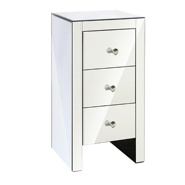 Artiss Bedside Table Drawers Side Table Nightstand Mirrored Storage Cabinet Quenn / Silver