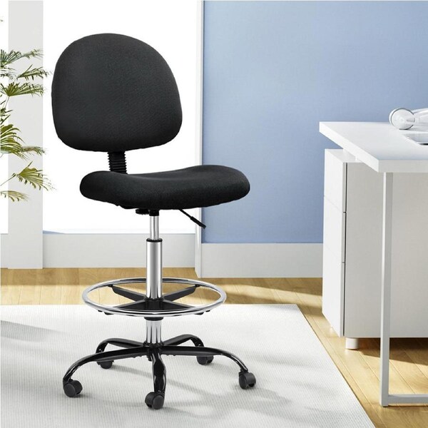 Artiss Office Chair Drafting Chairs with Arms Mesh Leather Standing Desk Stool Black - Option 2